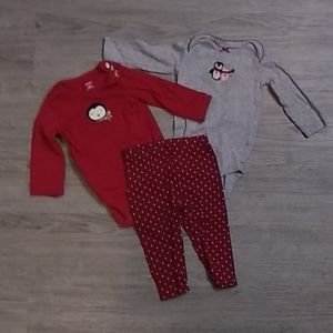 3 onesie and 1 pair pants